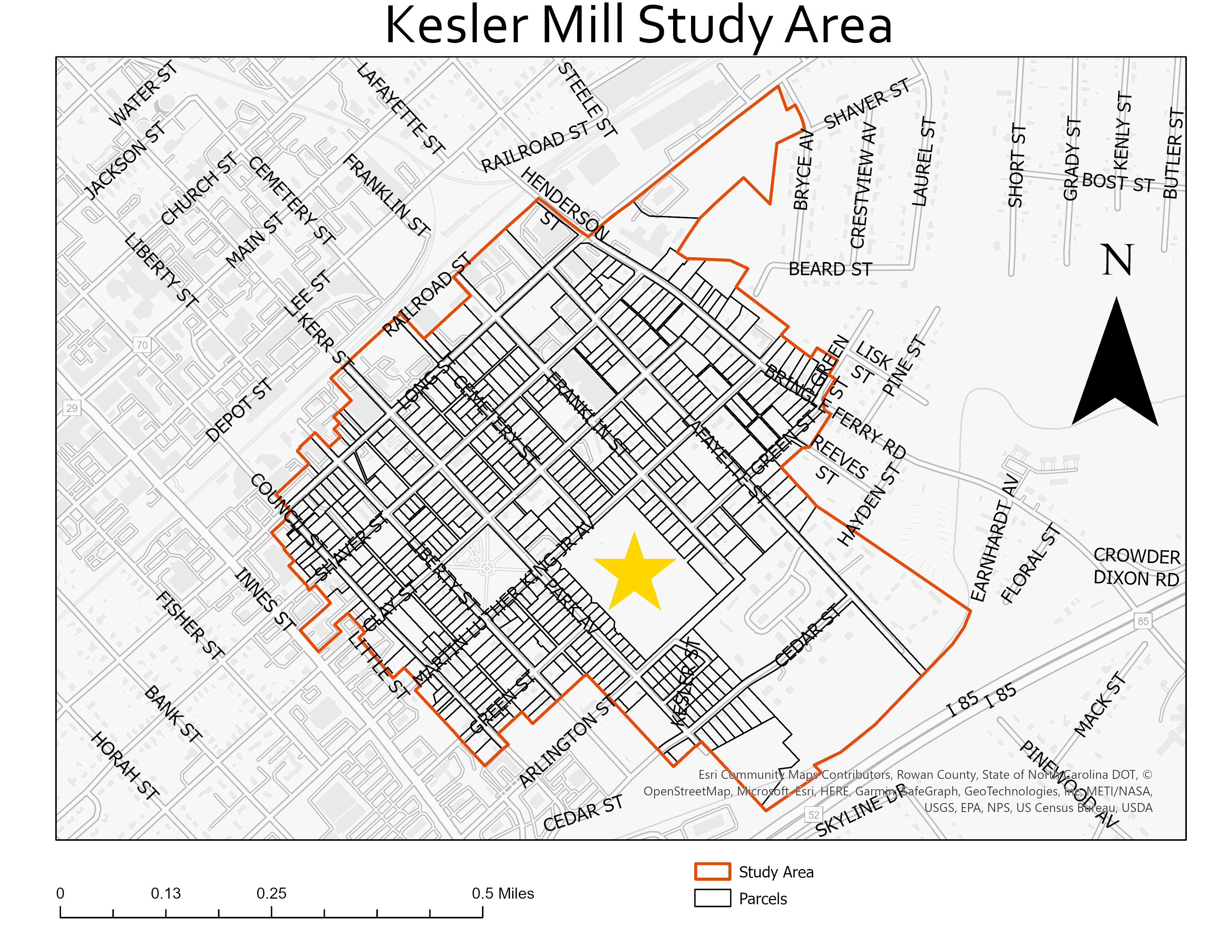 Map of the Kesler Mill Study Area
