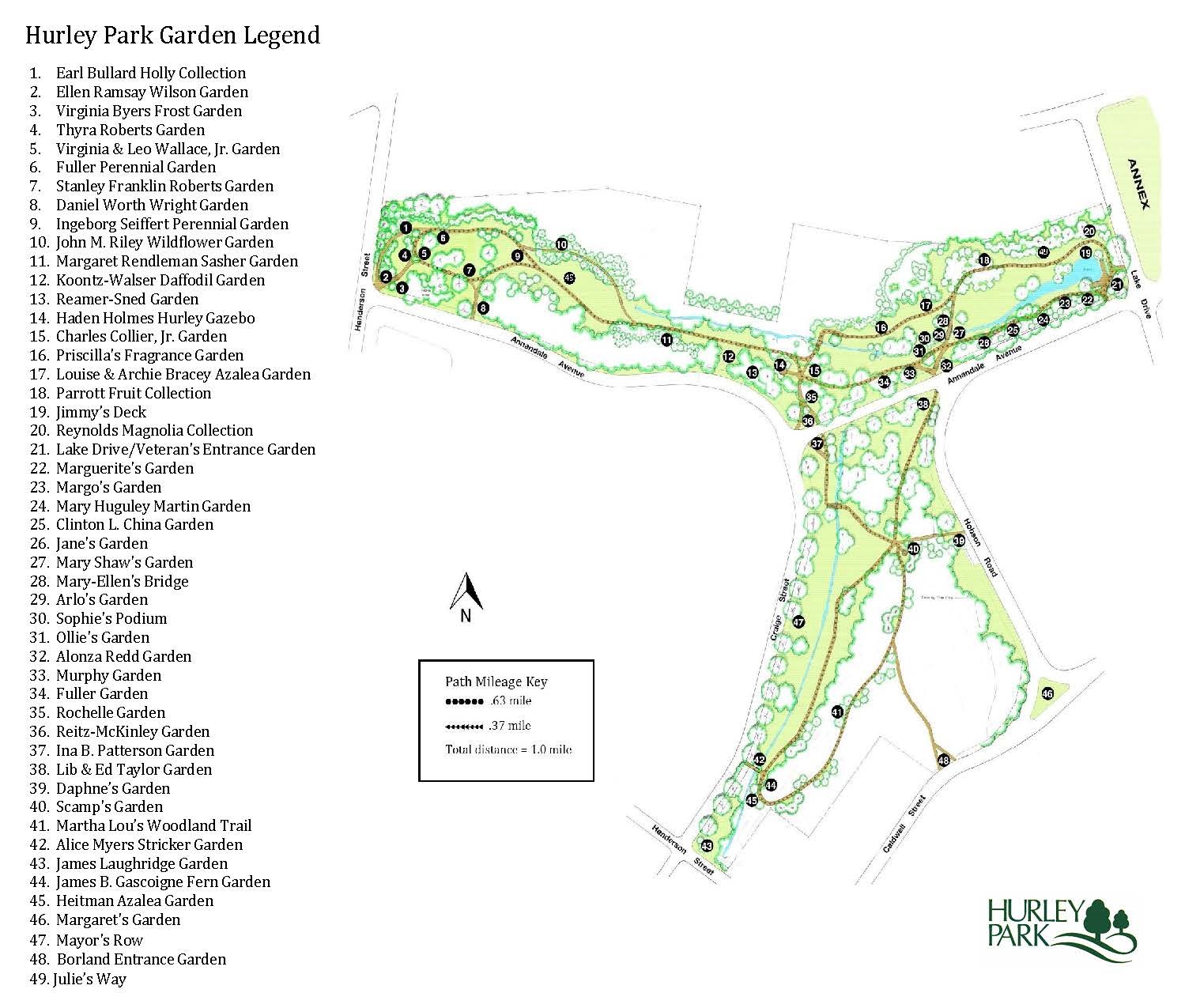 Map of Hurley Park Gardens