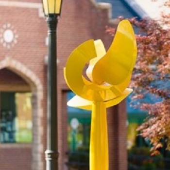 Yellow sculpture in park