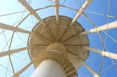 view of water tower from underneath